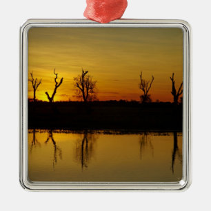 Sonnenuntergang, Yellow Water Billabong Ornament Aus Metall
