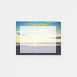 Sonnenuntergang, zum der Liste zu tun Post-it Klebezettel