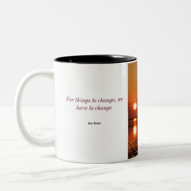 Sonnenuntergang Zweifarbige Tasse (Links)
