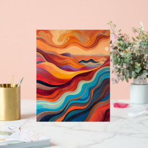 Sonnenuntergänge - Abstrakte Landschaft in warmer  Acrylschild