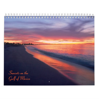 Sonnenuntergänge auf dem Kalender des Golfs von