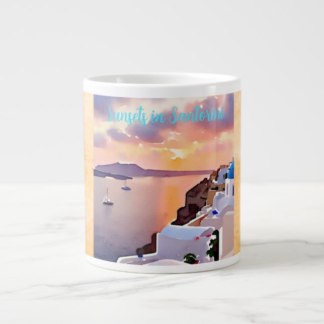 Sonnenuntergänge auf Santorin Jumbo-Tasse (Vorderseite)