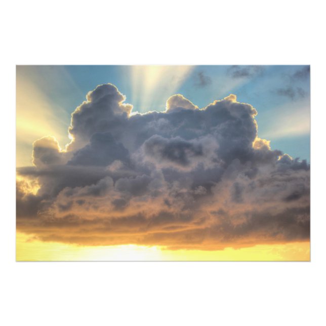 Sonnenuntergänge durch Sturmwolken Fotodruck (Vorne)