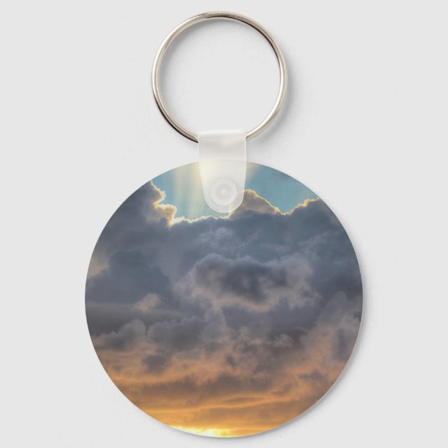 Sonnenuntergänge durch Sturmwolken Schlüsselanhänger (Vorderseite)