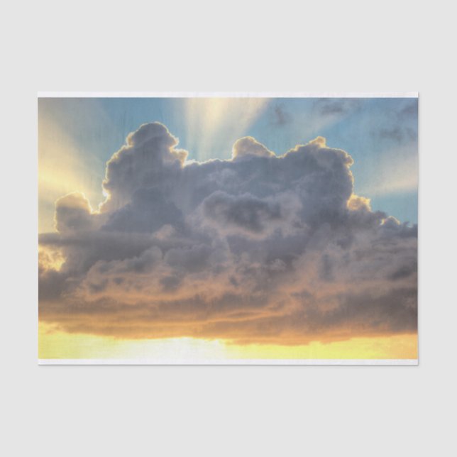 Sonnenuntergänge durch Sturmwolken Seidenpapier (Vorderseite)