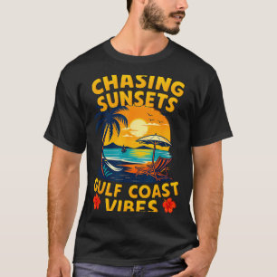 Sonnenuntergänge Golfküste Vibes Retro Strand T-Shirt