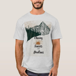 Sonnenuntergänge jagen, nicht Fristen Berg Wanderl T-Shirt
