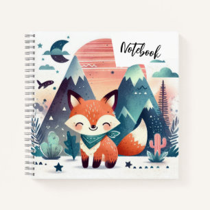 Sonnenuntergänge - Lächelender Fuchs in den Wüsten Notizbuch