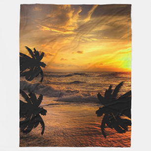 SONNENUNTERGÄNGE OZEAN SZENERIE NATUR FLEECEDECKE
