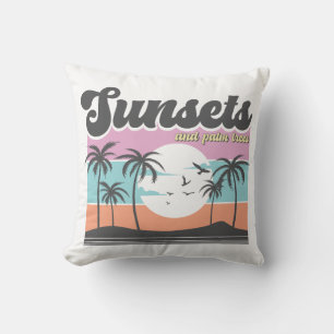 Sonnenuntergänge und Palmen Kissen