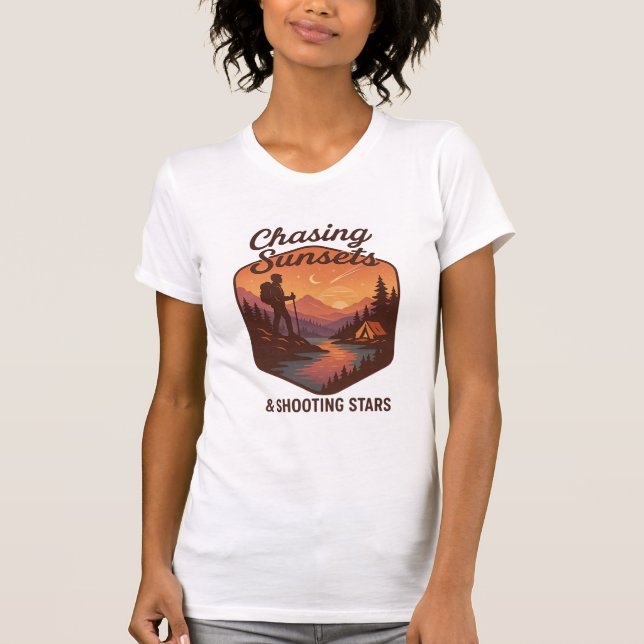 Sonnenuntergänge und Shooting Stars T - Shirt (Vorderseite)