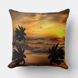SONNENUNTERGÄNGE VERFOLGEN OZEAN-LANDSCHAFT NATUR KISSEN
