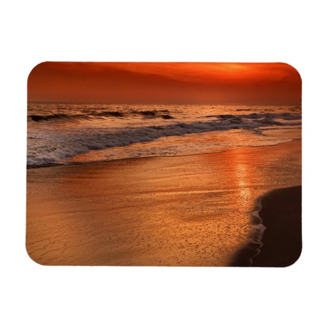 Sonnenuntergänge vor Wolken und Meeresküsten Magnet (Horizontal)