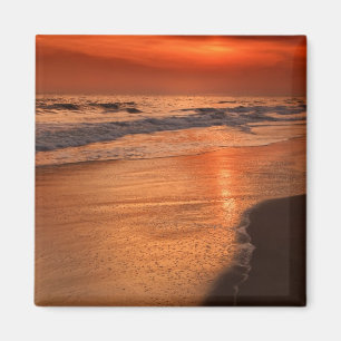 Sonnenuntergänge vor Wolken und Meeresküsten Magnet