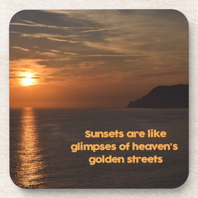 Sonnenuntergänge wie die Lichter der goldenen Stra Getränkeuntersetzer (Vorderseite)