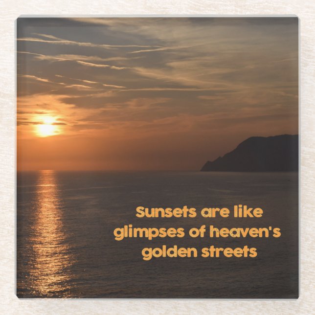 Sonnenuntergänge wie die Lichter der goldenen Stra Glasuntersetzer (Vorderseite)