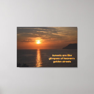 Sonnenuntergänge wie die Lichter der goldenen Stra Leinwanddruck