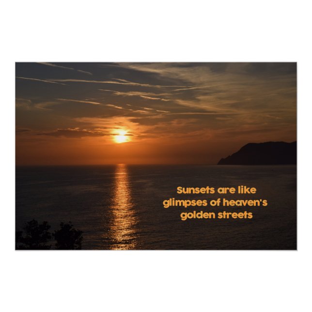 Sonnenuntergänge wie die Lichter der goldenen Stra Poster (Vorderseite)
