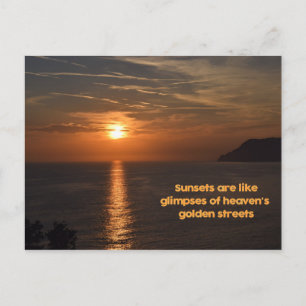 Sonnenuntergänge wie die Lichter der goldenen Stra Postkarte