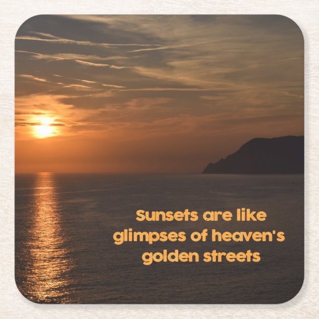Sonnenuntergänge wie die Lichter der goldenen Stra Rechteckiger Pappuntersetzer (Vorderseite)