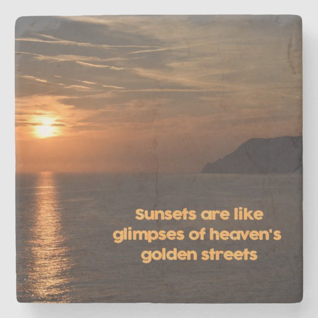 Sonnenuntergänge wie die Lichter der goldenen Stra Steinuntersetzer (Vorderseite)