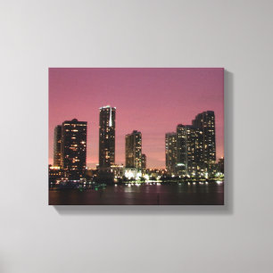 Sonnenunterganglicht über Miami nach einem Sturm Leinwanddruck