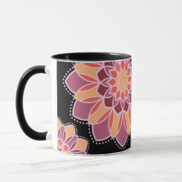 Sonnenuntergangs-Blüten-Mandala-Tasse Tasse