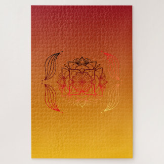 Sonnenuntergangs-Blütenflamme – Warmes Floral