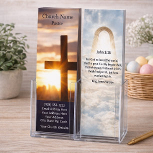 Sonnenuntergangs-Cross-Kirchen-Bibel-Aufstellerkar Werbekarte