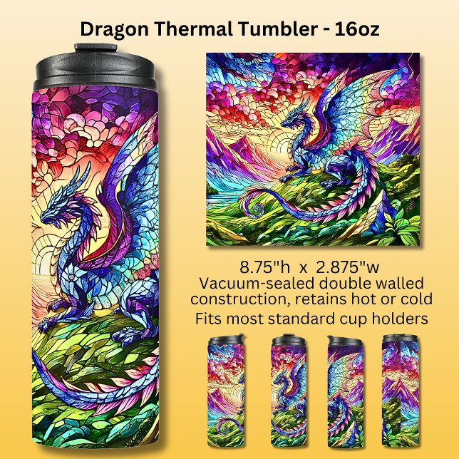 Sonnenuntergangs-Drache 16oz Thermosbecher (Von Creator hochgeladen)