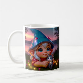 Sonnenuntergangs-Elfenkatze  Kaffeetasse