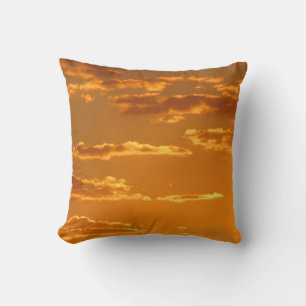 Sonnenuntergangs-Foto Helles Orange Gelbe Wolken H Kissen