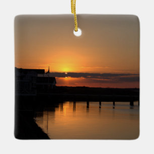 Sonnenuntergangs-Foto-Ornament Keramikornament