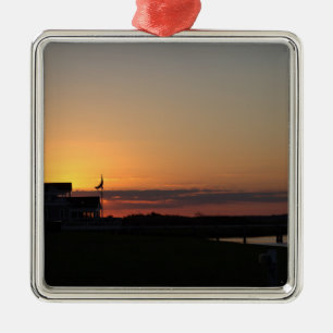 Sonnenuntergangs-Foto-Ornament Ornament Aus Metall
