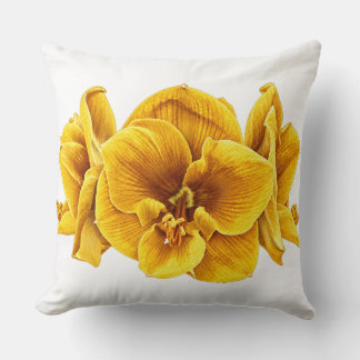 Sonnenuntergangs-Gelb Retro-Amaryllis-Wurfkissen Kissen