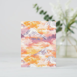 Sonnenuntergangs-Gipfel – Goldene Berglandschaft ( Postkarte