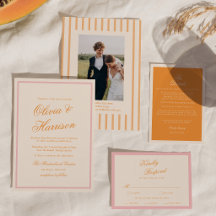 Sonnenuntergangs-Glanz Orange Pink Streifen Hochze