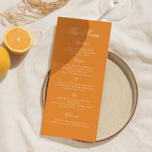 Sonnenuntergangs-Glanz Orange Schrift Hochzeitsmen Einladung
