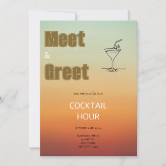 Sonnenuntergangs-Gradient Business-Cocktail-Einlad Einladung