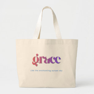 Sonnenuntergangs-Gradient-Typografie-Tragetasche Jumbo Stoffbeutel