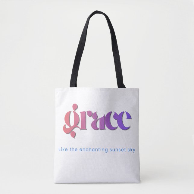 Sonnenuntergangs-Gradient-Typografie-Tragetasche Tasche (Vorderseite)