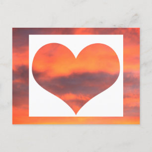 Sonnenuntergangs-Himmel-Foto-Bild-Landschaft-Orang Postkarte