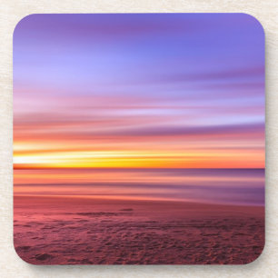 Sonnenuntergangs Himmel über Strand und Meer Getränkeuntersetzer