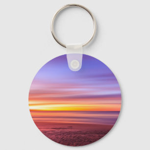 Sonnenuntergangs Himmel über Strand und Meer Schlüsselanhänger