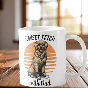 Sonnenuntergangs-Holen / Golden Retriever Kaffeetasse
