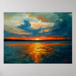 Sonnenuntergangs-Impression Poster