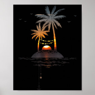 Sonnenuntergangs-Insel-Glow-Urlaubsstimmung Poster