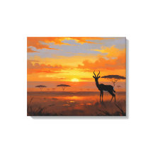 Sonnenuntergangs-Majestät in der Savanne – Abstrak