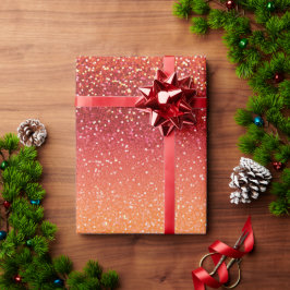 Sonnenuntergangs-Ombre-Mischung Orange Glitter-Mus Geschenkpapier