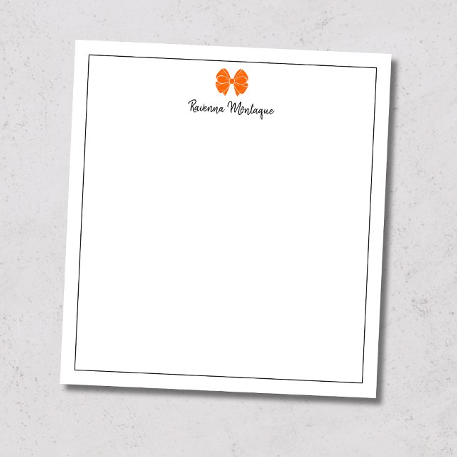 Sonnenuntergangs-Orange-Bogen-Rand-Script Individu Notizblock (Von Creator hochgeladen)